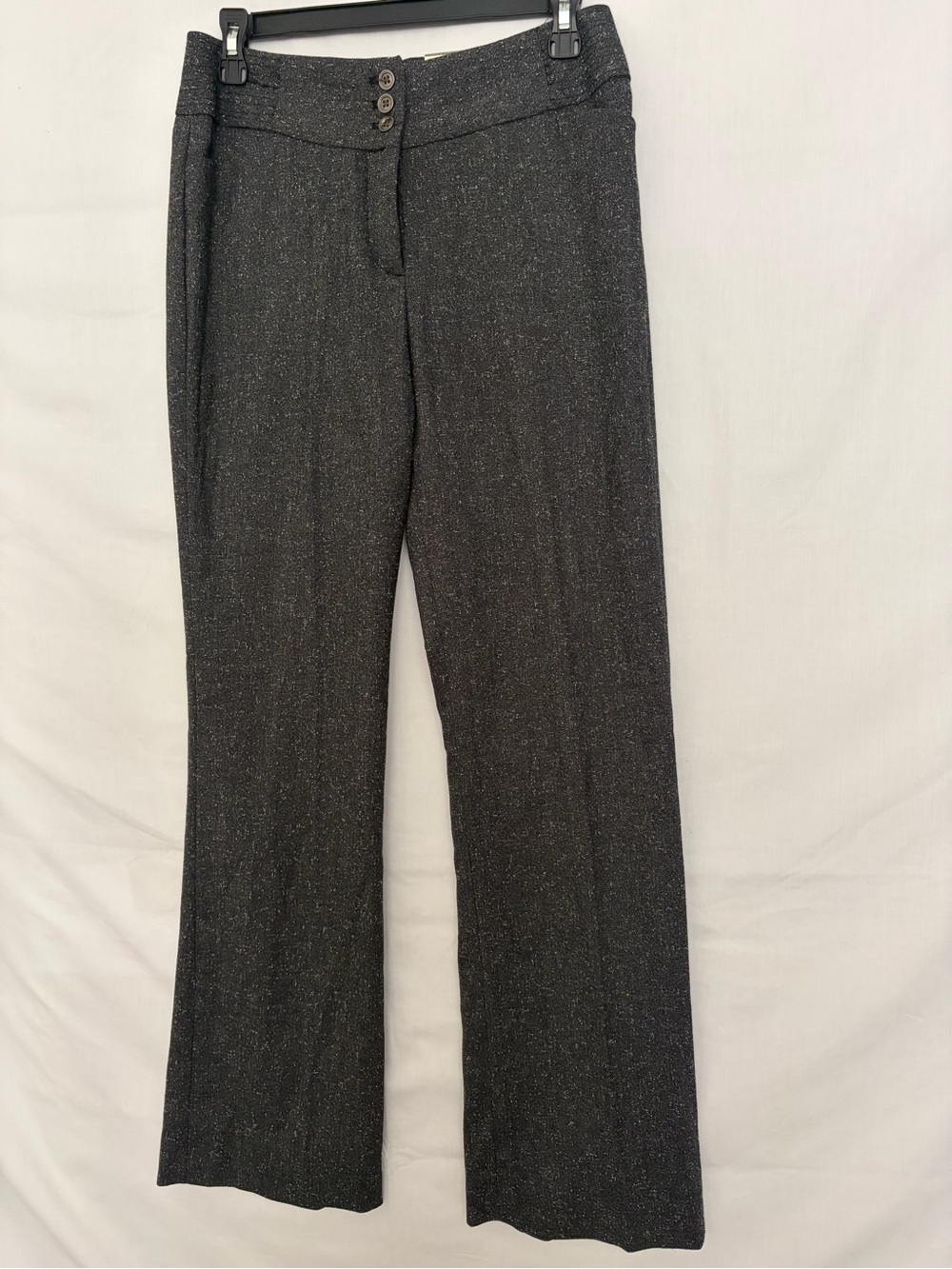NWT CATO Women Charcoal Gray Tweed Wide Leg Trouser Dress Pants Size 4(A870)